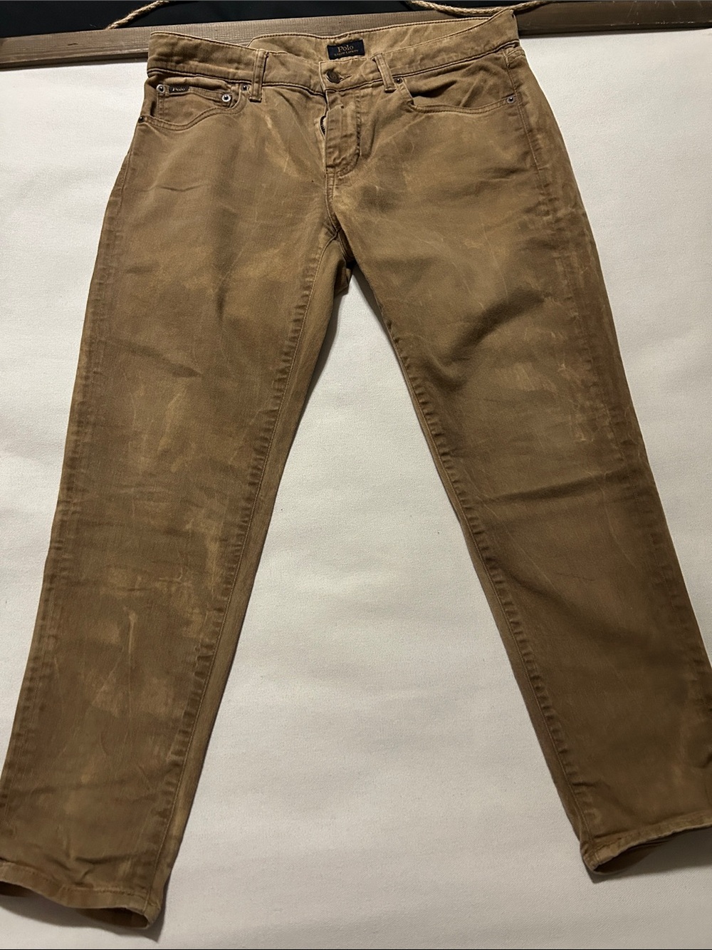 Polo by Ralph Lauren Jeans in Camel Distressed-Look Fabric